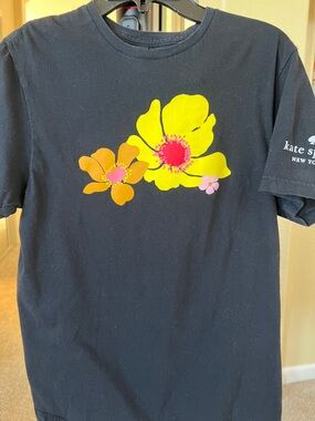 kate spade Black Tee with Yellow & Orange Floral Print